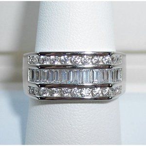 925 STERLING SILVER Men's Channel Set Cubic Zirconia Band Ring